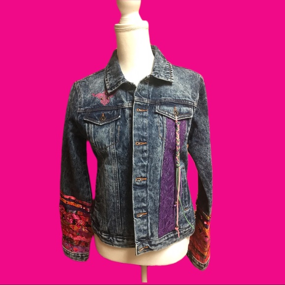 Mandala Stud Embellished Jean Jacket - Picture 3 of 9
